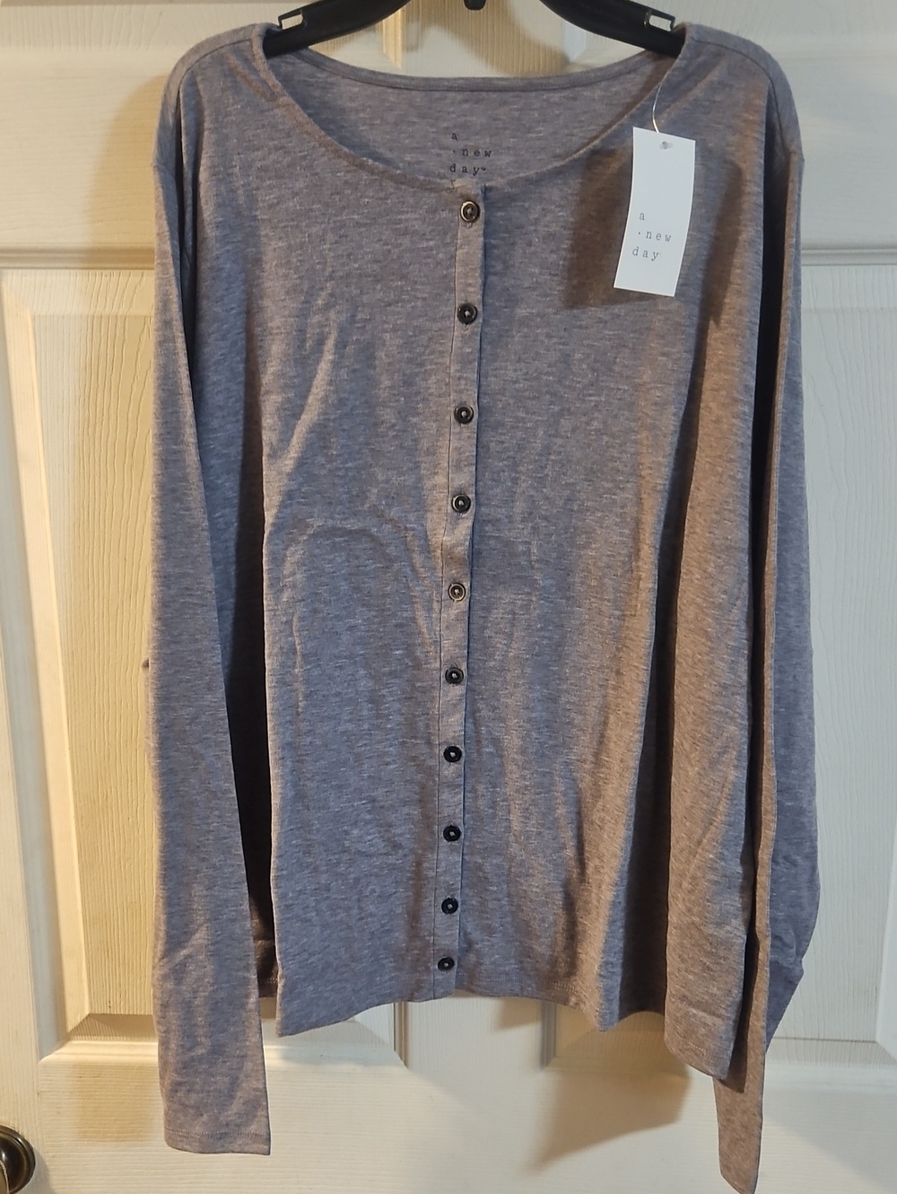 A NEW DAY Women's Long Sleeve Knit Cardigan: Gray: NEW WITH TAGS: SIZE 2X